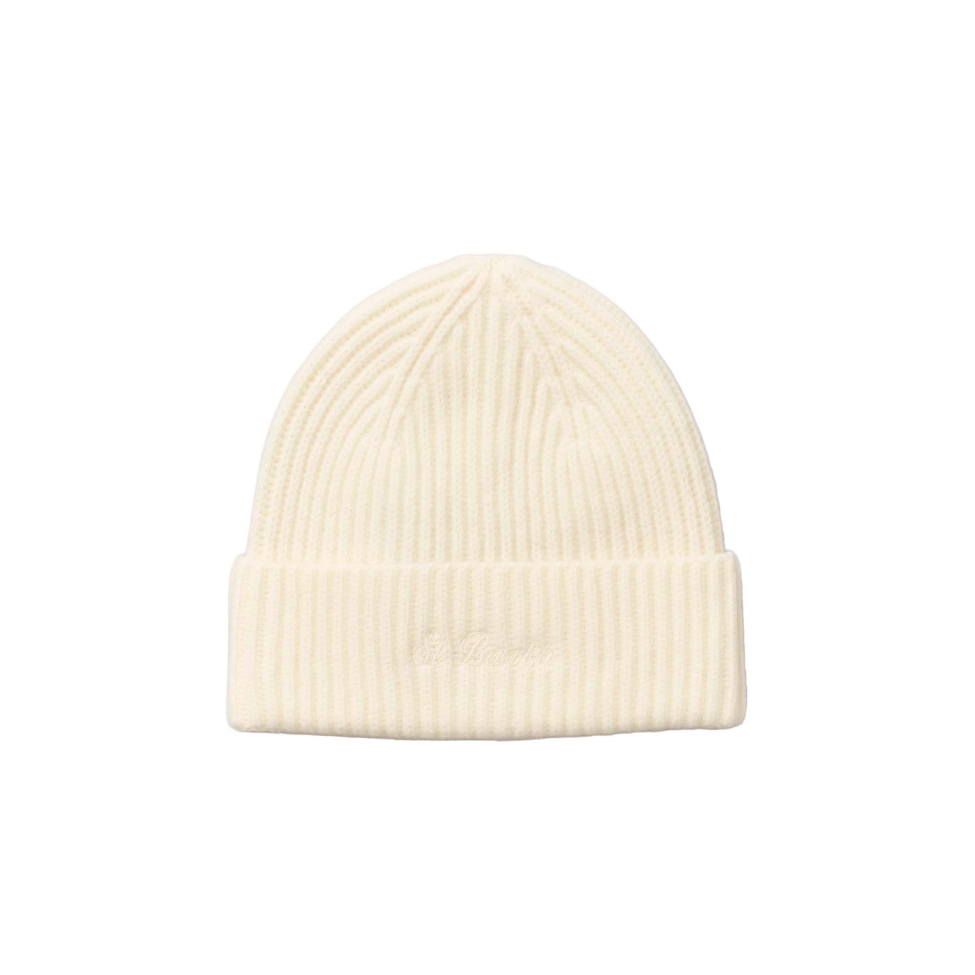 SAINT BARTH Cappello panna a coste bambina