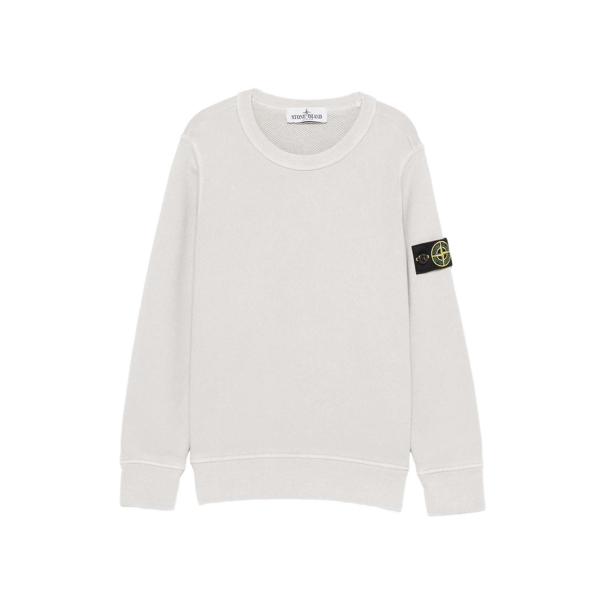 STONE ISLAND Felpa polvere girocollo con patch bambini