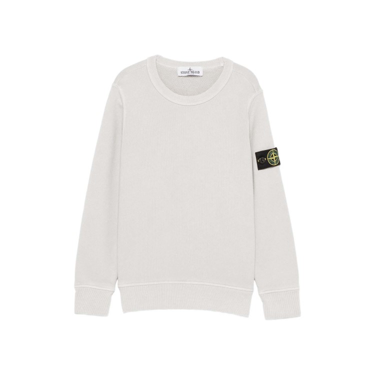 STONE ISLAND Felpa polvere girocollo con patch bambini