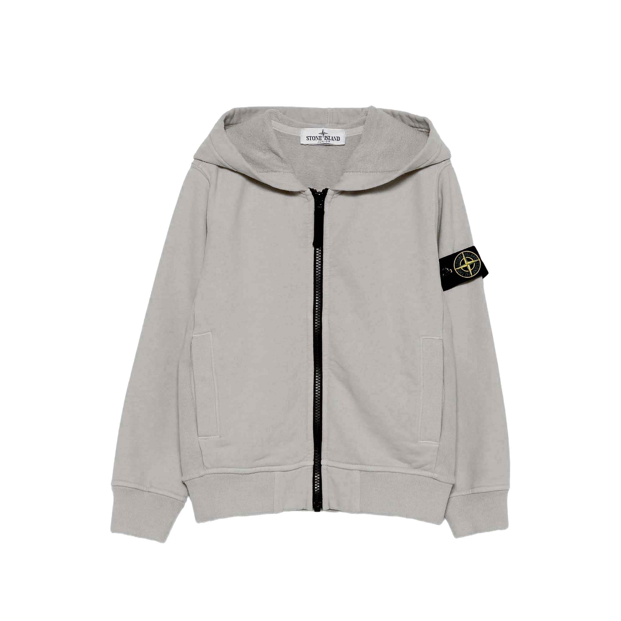 STONE ISLAND Felpa polvere full-zip con cappuccio bambini