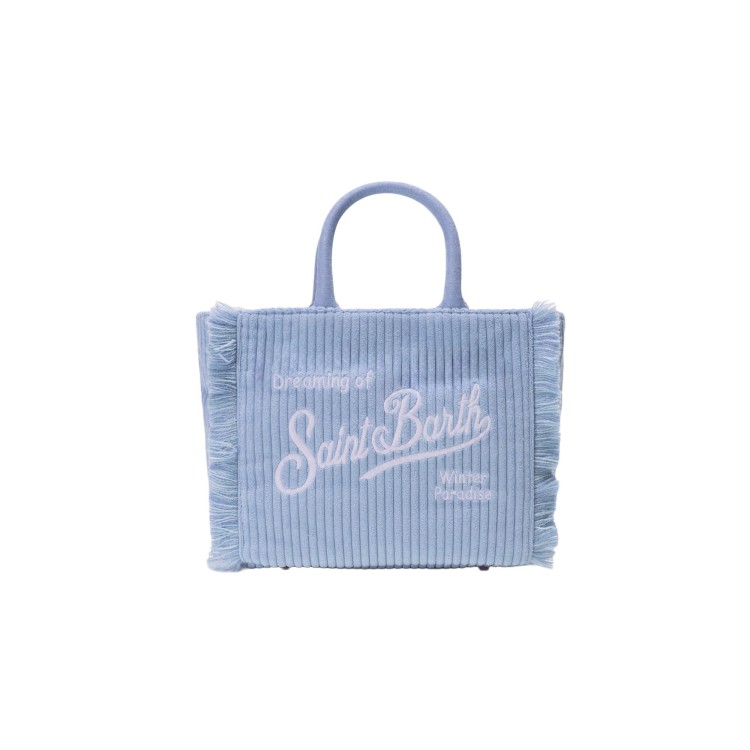 SAINT BARTH Borsa Vanity Mini celeste a coste bambina