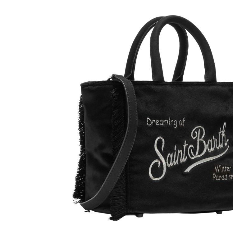 SAINT BARTH Borsa Vanity Mini nera in velluto bambina