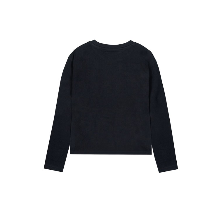 MAYORAL T-shirt nera a manica lunga goffrata bambino