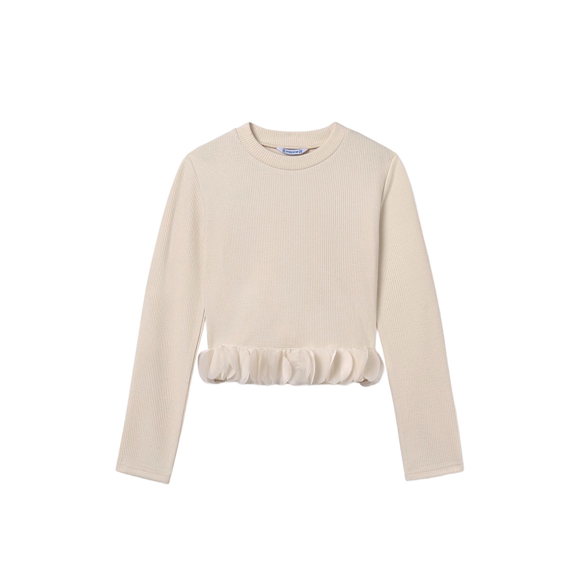 MAYORAL Maglia panna con orlo di petali bambina