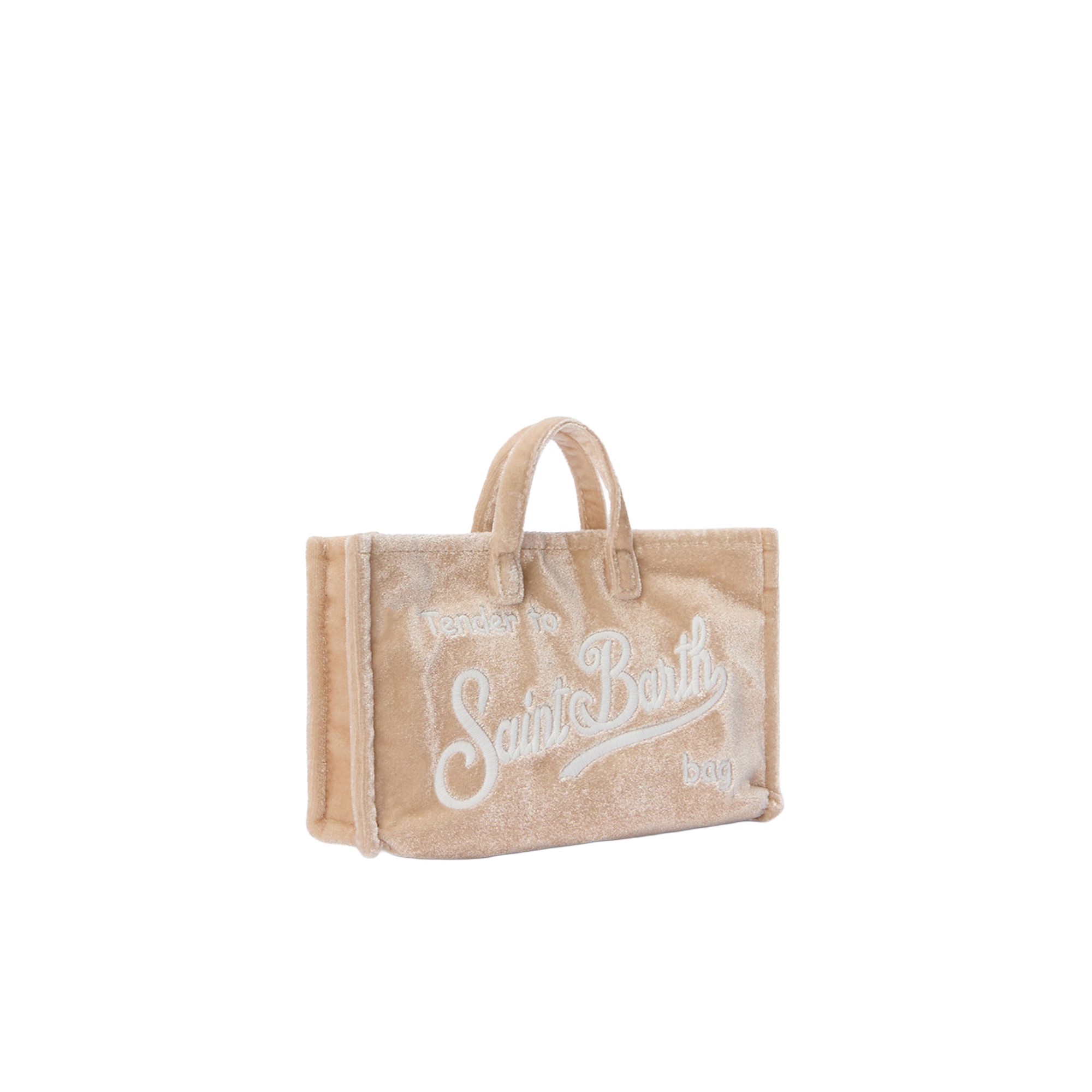 SAINT BARTH Phone bag beige velvet bambina