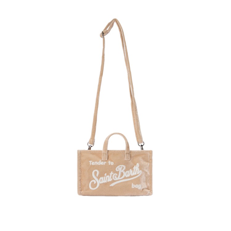 SAINT BARTH Phone bag beige velvet bambina