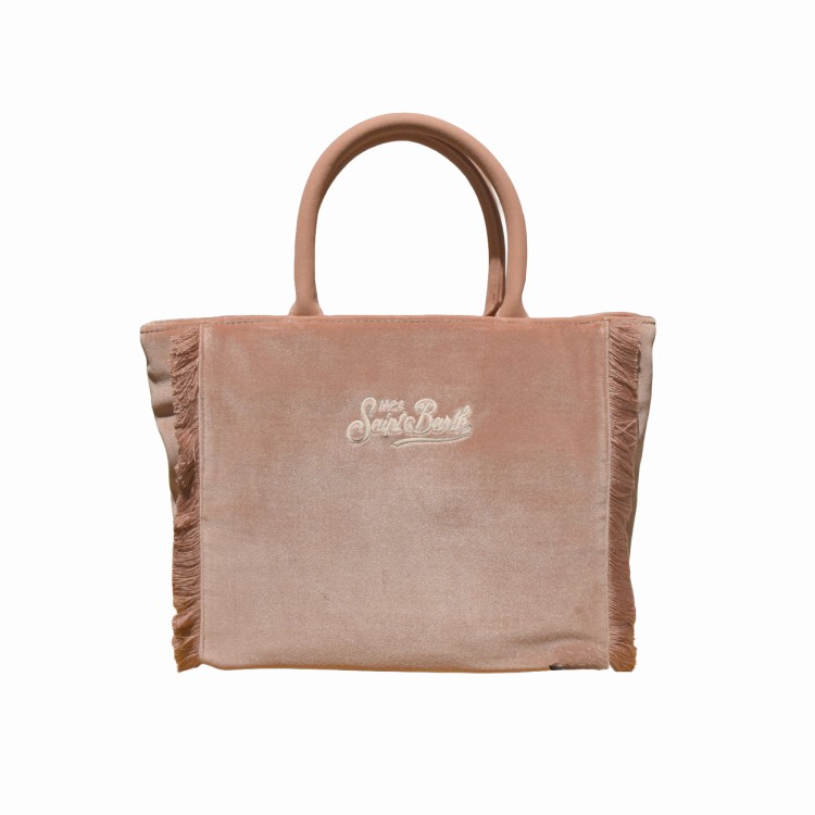 SAINT BARTH Borsa Colette velvet rosa bambina