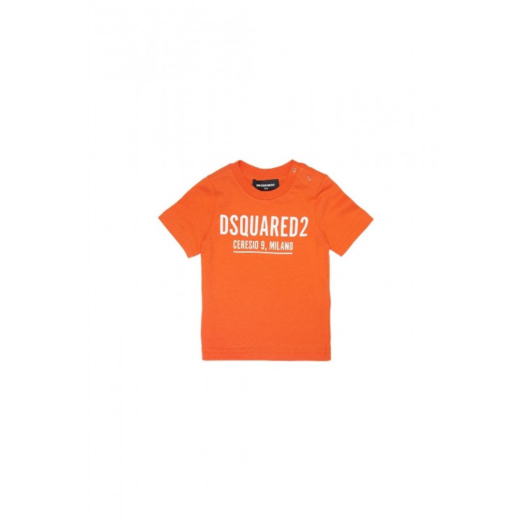 DSQUARED T-shirt arancione neonato