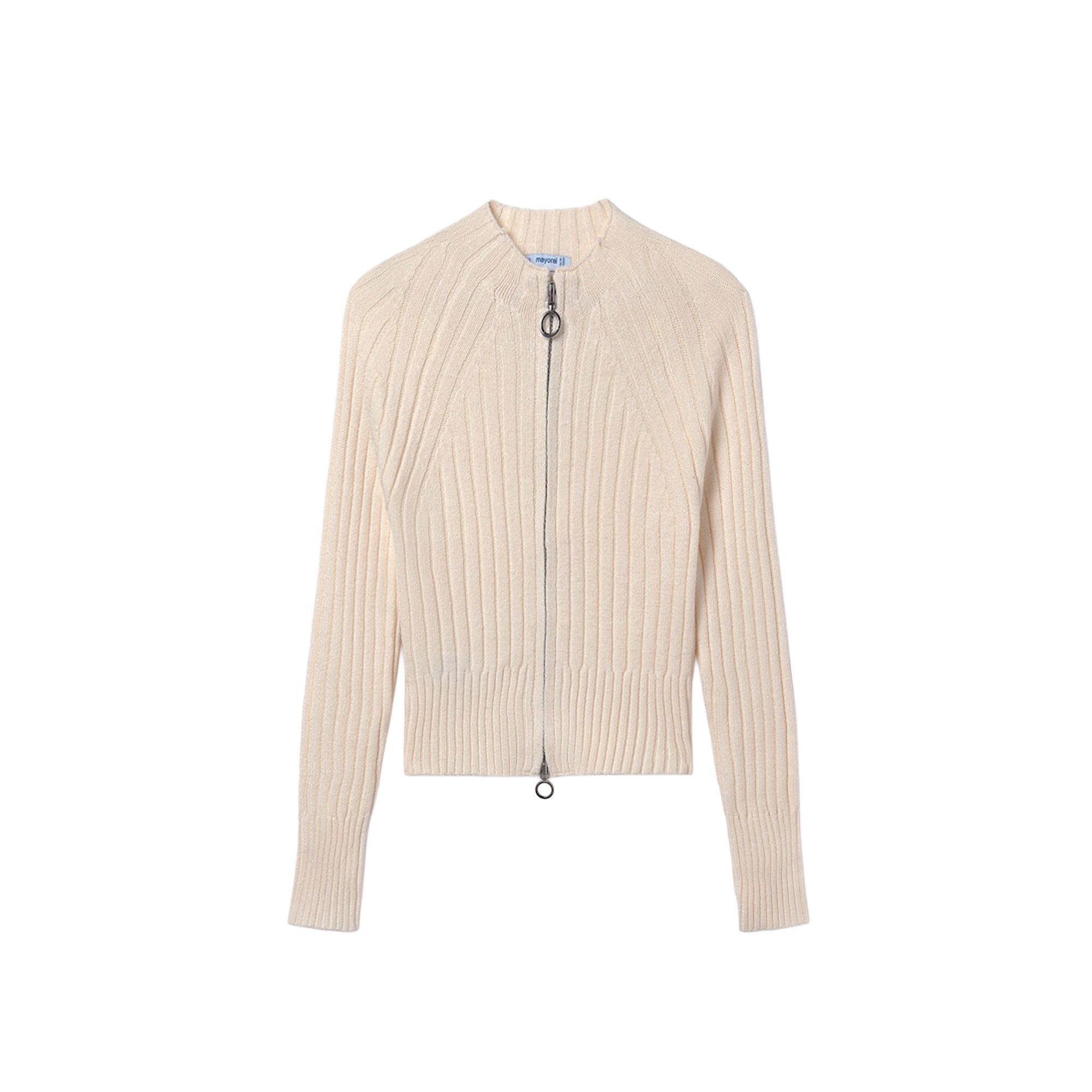 MAYORAL Felpa sabbia full-zip in maglia bambina