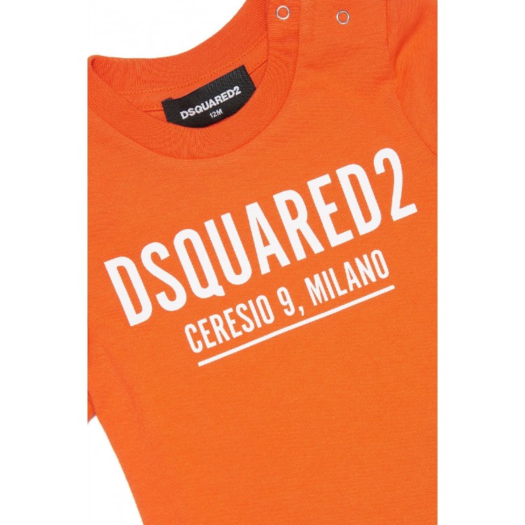 DSQUARED T-shirt arancione neonato
