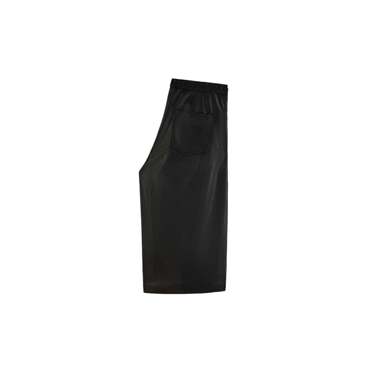 PATRIZIA PEPE Pantaloni neri wide leg ecopelle corti bambina