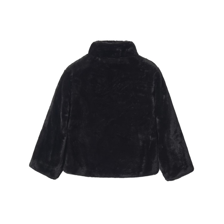 MAYORAL Pellicciotto nero con zip bambina