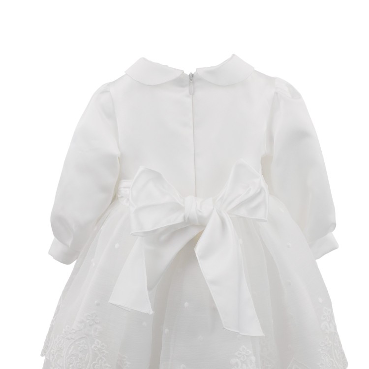 GASTONE Abitino bianco volant lungo neonata