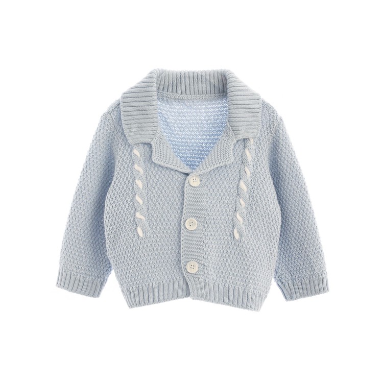 GASTONE Completo 4 pezzi celeste a quadri neonato