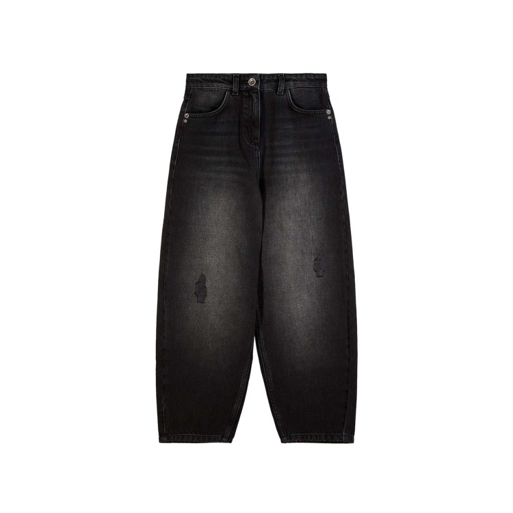 PATRIZIA PEPE Jeans neri gamba ampia bambina