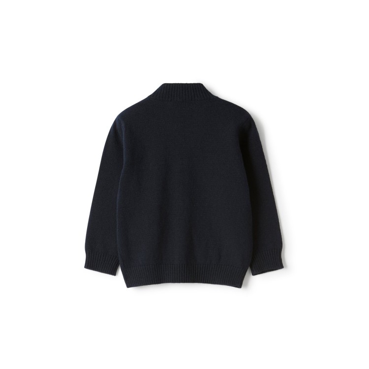 IL GUFO Golfino navy in lana merino neonati