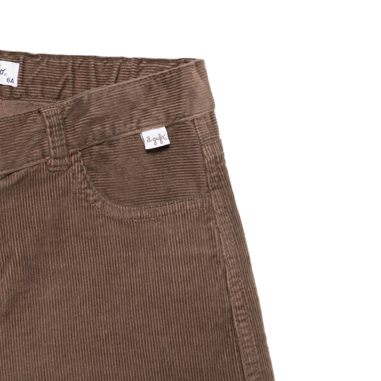 IL GUFO Bermuda marroni in velluto bambina