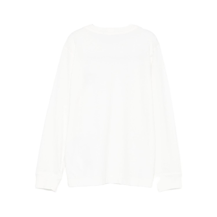 STONE ISLAND T-shirt bianca manica lunga bambini