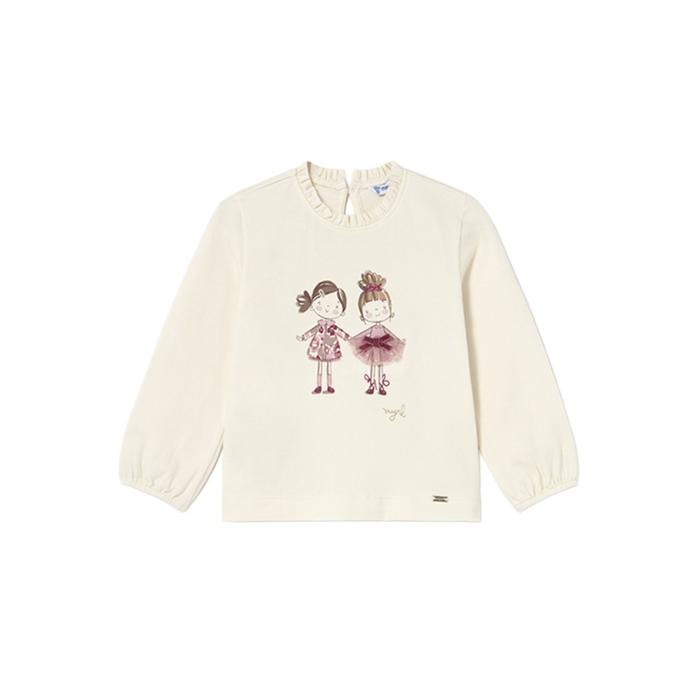 MAYORAL T-shirt crema a...