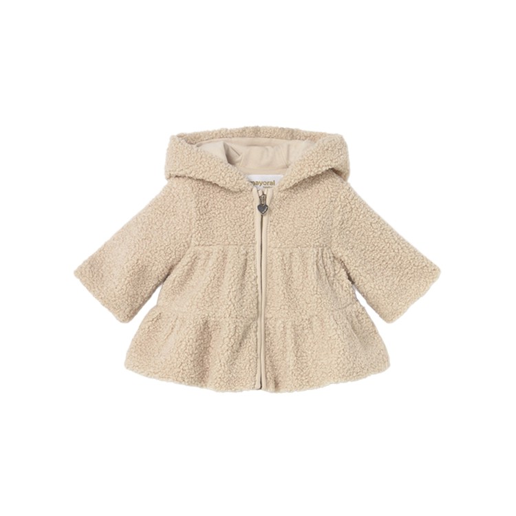 MAYORAL NEWBORN Felpa beige teddy full-zip neonata
