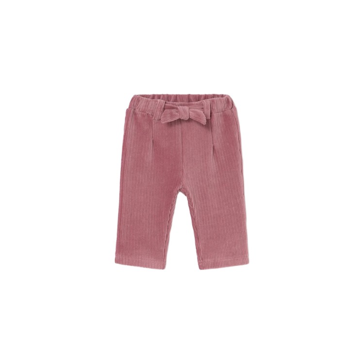 MAYORAL NEWBORN Pantalone rosa in velluto a costine neonata