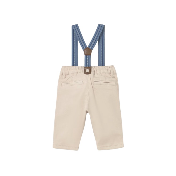 MAYORAL NEWBORN Pantalone sabbia con bretelle neonato