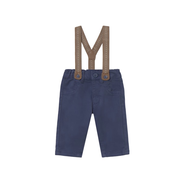 MAYORAL NEWBORN Pantalone navy con bretelle neonato