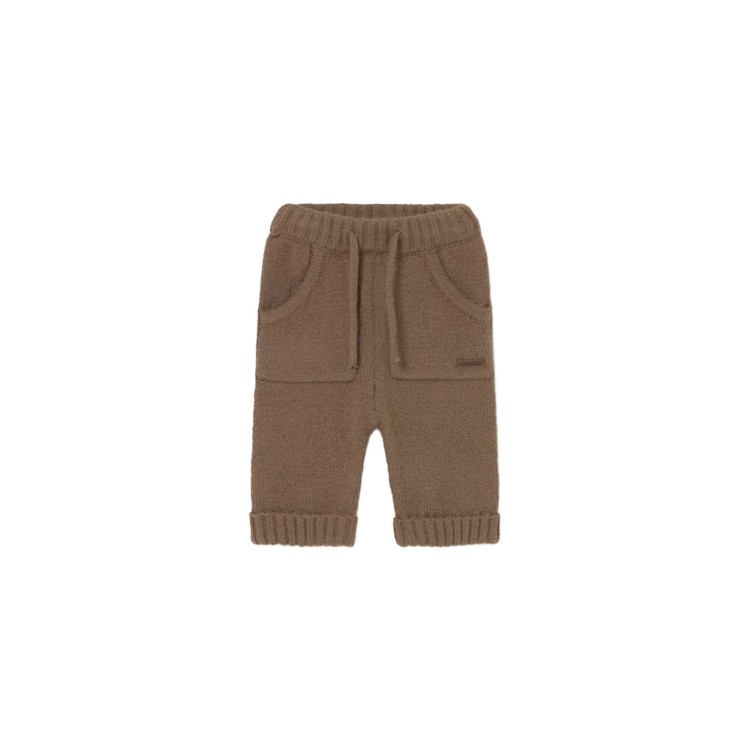 MAYORAL NEWBORN Pantalone marrone tricot neonato