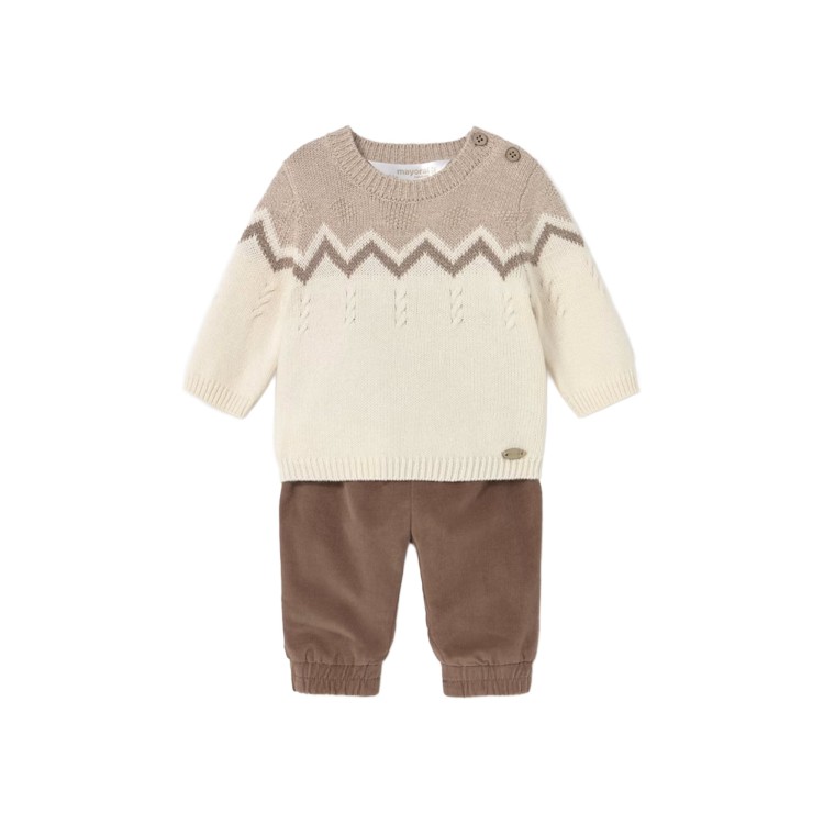 MAYORAL NEWBORN Set 2 pezzi cacao pantalone e maglia neonato