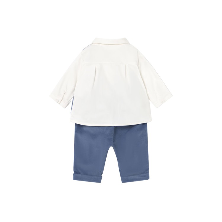 MAYORAL NEWBORN Completo azzurro camicia, papillon e pantalone neonato