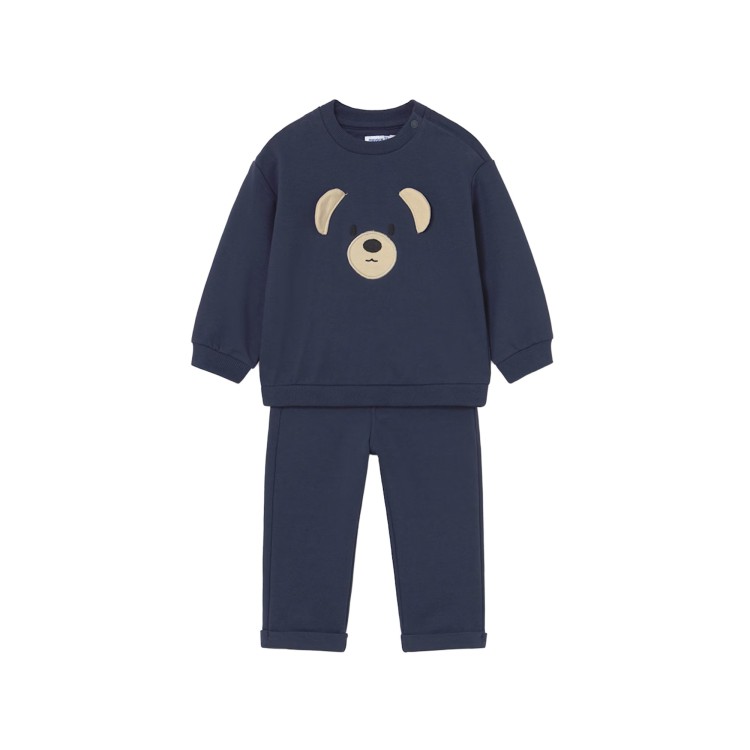 MAYORAL Set 2 pezzi blu scuro orsetto neonato