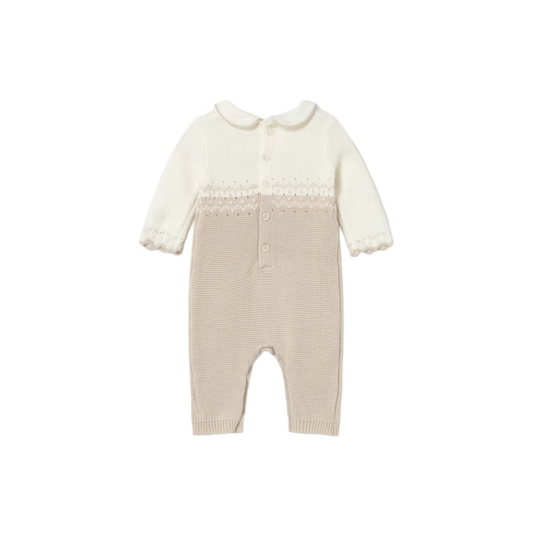 MAYORAL NEWBORN Pagliaccetto tricot beige neonata