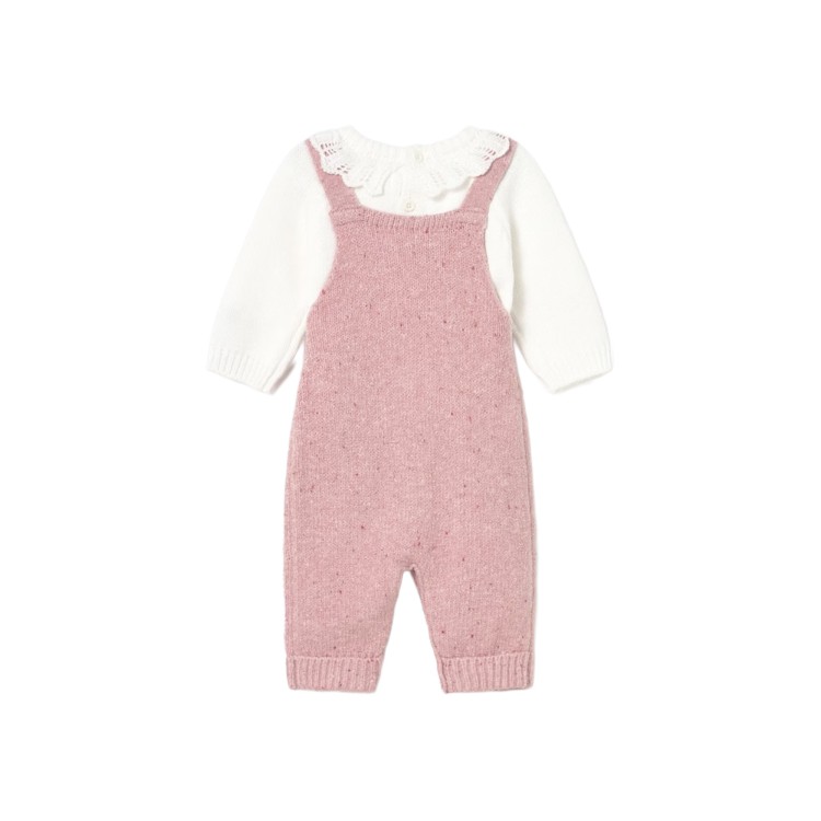 MAYORAL NEWBORN Completo 2 pezzi rosa salopette neonata