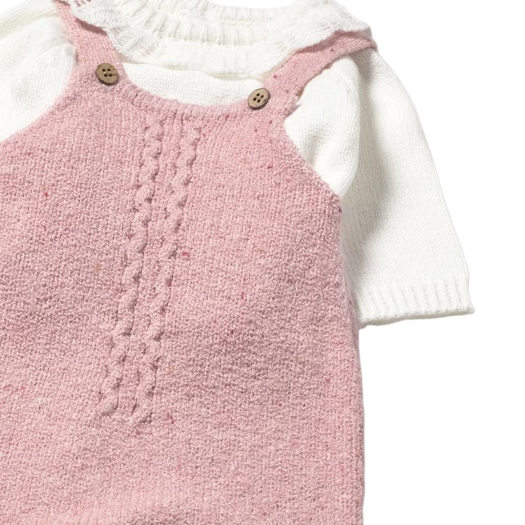 MAYORAL NEWBORN Completo 2 pezzi rosa salopette neonata