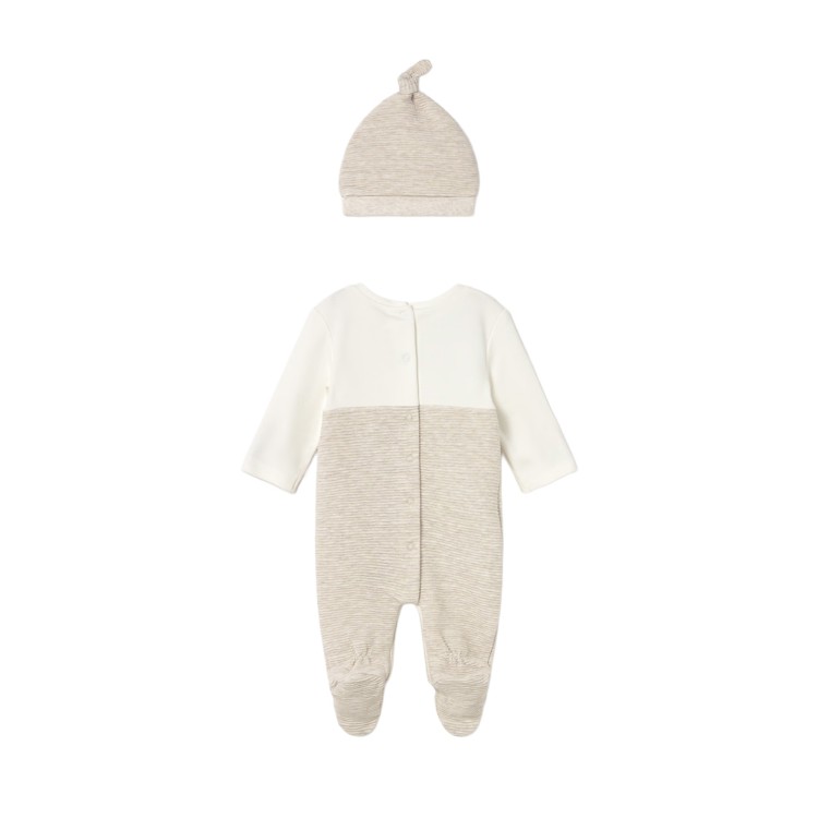MAYORAL NEWBORN Set 2 pezzi beige tutina e cappello neonato