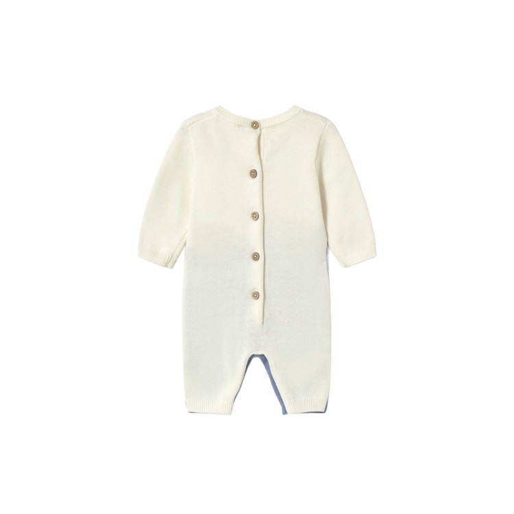 MAYORAL NEWBORN Tutina azzurra e bianca in maglia neonato