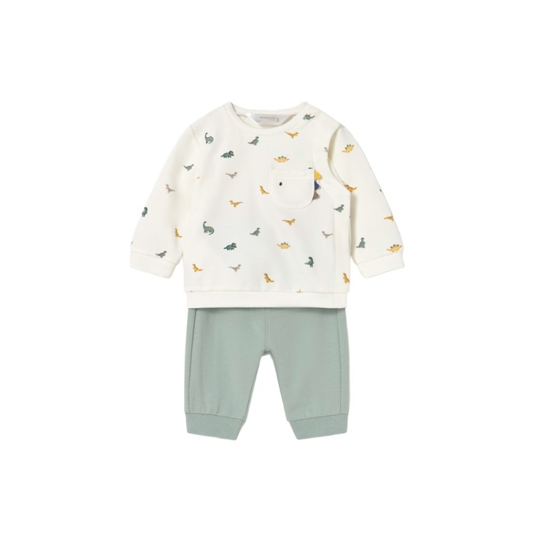 MAYORAL NEWBORN Completo 4 pezzi felpa e pantalone neonato