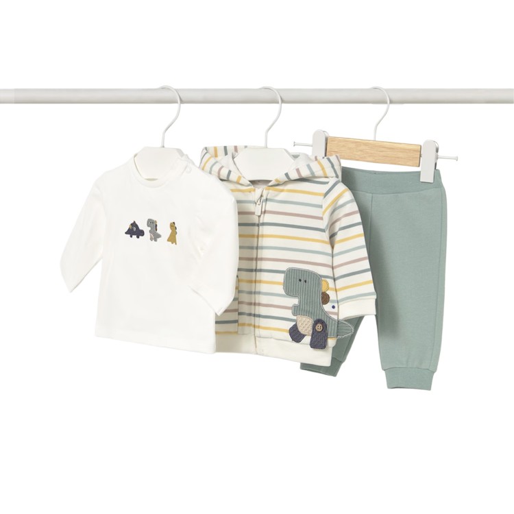 MAYORAL NEWBORN Completo 3 pezzi sportivo verde acqua neonato