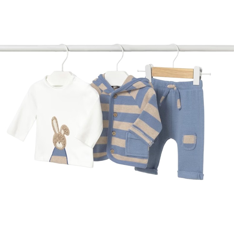 MAYORAL NEWBORN Completo 3 pezzi azzurro neonato