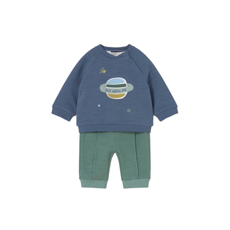 MAYORAL NEWBORN Completo 4 pezzi felpa e pantalone neonato