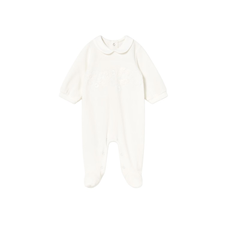 MAYORAL NEWBORN Tutina bianca in ciniglia neonata