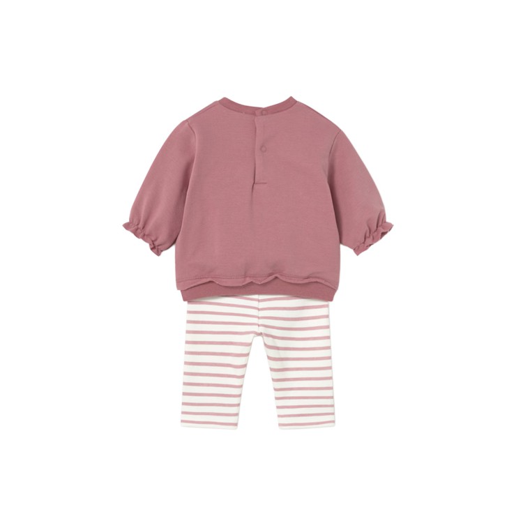 MAYORAL NEWBORN Completo 4 pezzi rosa felpa e pantalone neonata