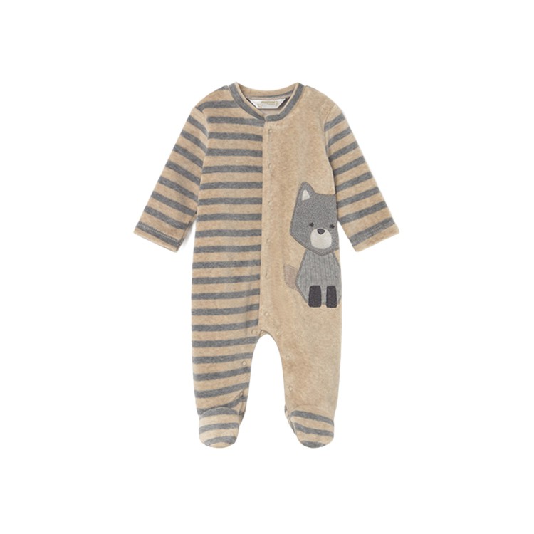 MAYORAL NEWBORN Set 2 tutine in ciniglia beige e grigio neonato