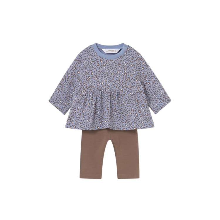 MAYORAL NEWBORN Completo 4 pezzi azzurro e panna neonata