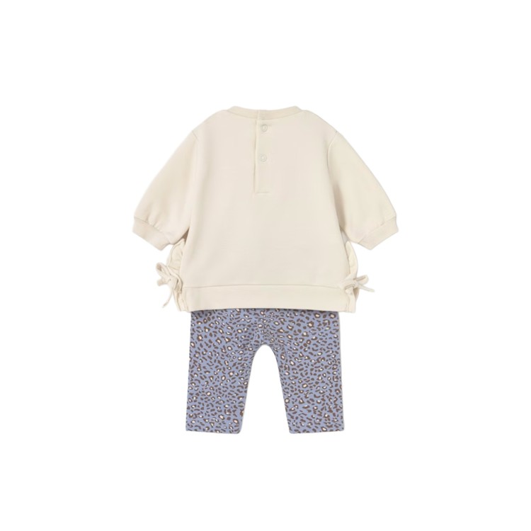 MAYORAL NEWBORN Completo 4 pezzi azzurro e panna neonata