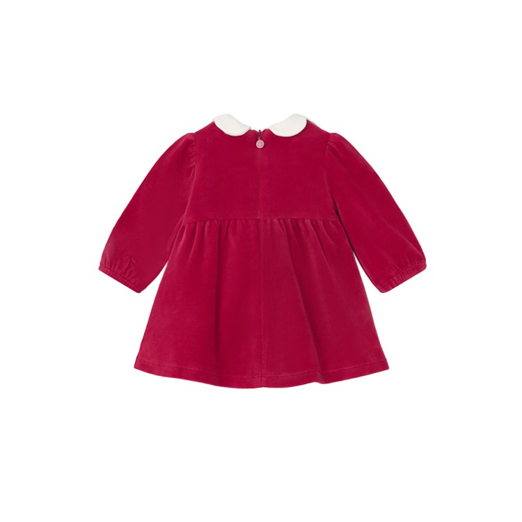 MAYORAL NEWBORN Vestito amarena in ciniglia neonata