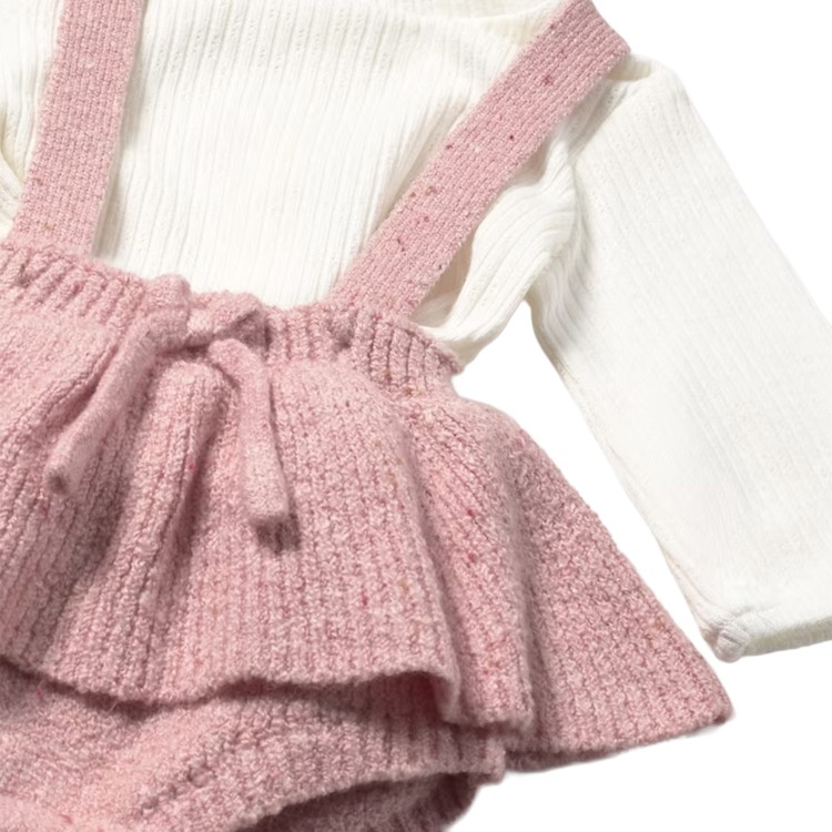 MAYORAL NEWBORN Completo 3 pezzi rosa tricot neonata