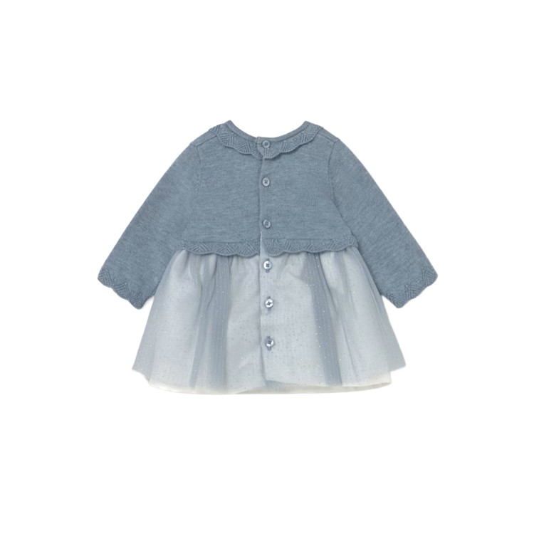 MAYORAL NEWBORN Vestito azzurro in maglia neonata