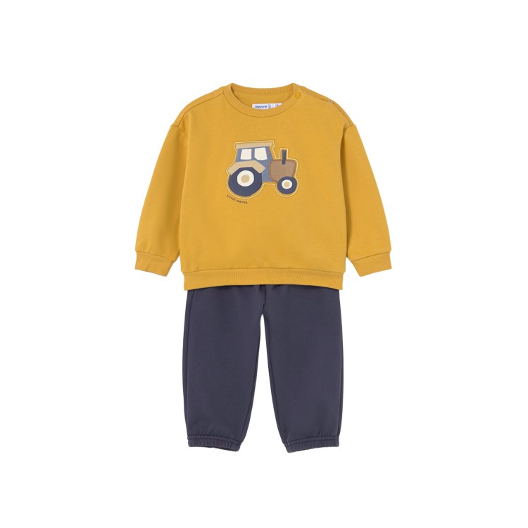 MAYORAL Tuta senape e blu neonato