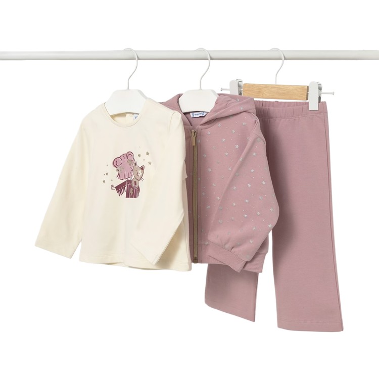 MAYORAL Completo 3 pezzi rosa sportivo neonata